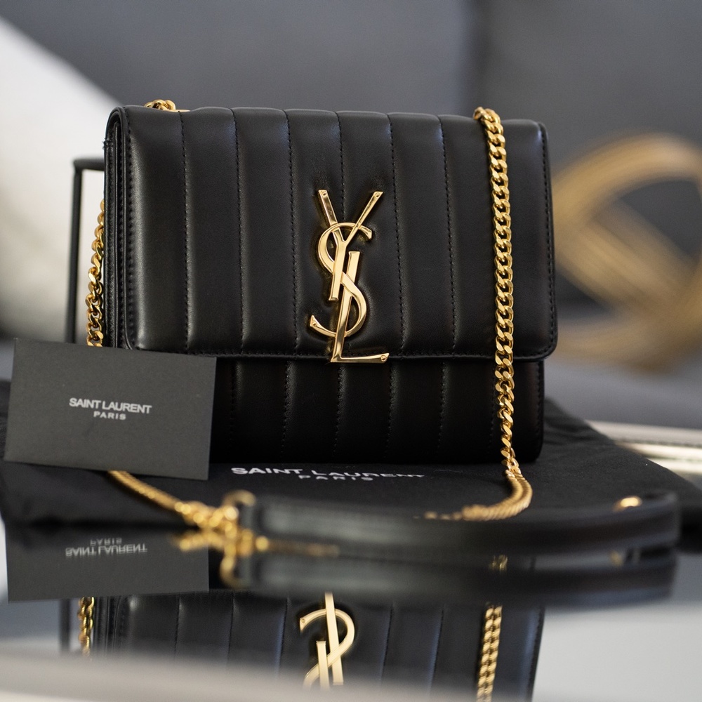 Saint Laurent Vicky Chain Wallet (Quilted Lambskin